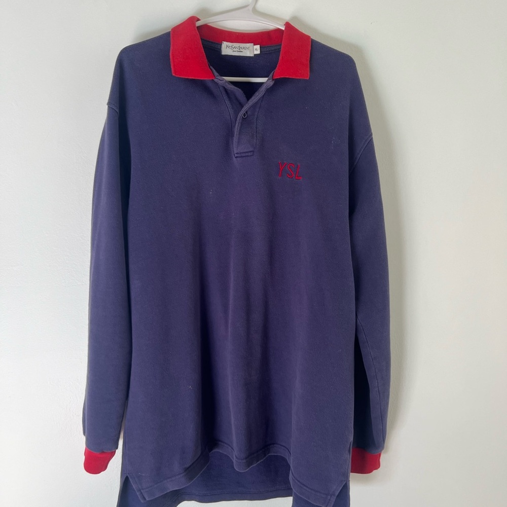 Yves Saint Laurent - Rugby Shirt - Navy and Red